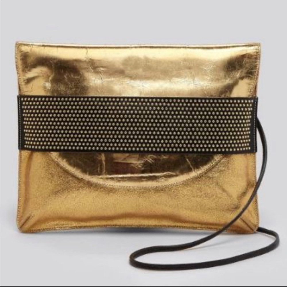 Badgley Mischka Metallic Crackle Crinkle Clutch